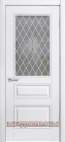 Межкомнатная дверь Viva Трио-2 эмаль стекло ромб Ral 9003